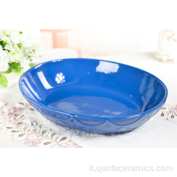 Ciotola da tavola in ceramica blu personalizzata da tavola